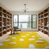 Kids Cartoon Sunny Fried Egg Yellow Area Rug