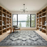 Black and White Black White Geometric Southwestern Area Rug