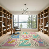 Playful ABC Letters with Cats Kids Area Rug