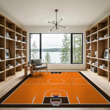 Basketball Orange Basketball Court Area Rug