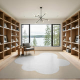 Minimalist White Organic Blob Beige Area Rug