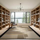 Brown and Tan Abstract Geometric Brown Tan Area Rug