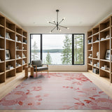 Floral Vintage Peony Blush Pink Peony Floral Area Rug