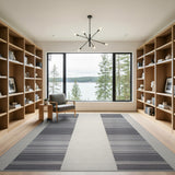 Grey Geometric Modern Modern Grey Vertical Stripe Area Rug