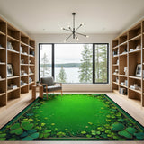 Lucky Clover Vine Border Green Area Rug