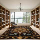 Golden Sunburst Southwestern Rug