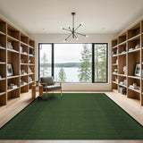 Green Vertical Stripe Woven Area Rug