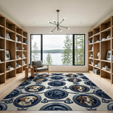 Nautical Dogs in Portholes Area Rug