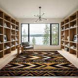 Bold Geometric Southwestern Area Rug in Browns Tans