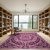 Blush Pink Persian Mandala Area Rug