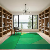 Green Vibrant Green Geometric Modern Area Rug