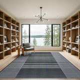 Black and White Bold Black White Striped Geometric Area Rug