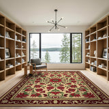 Red Red Floral Medallion Persian Area Rug