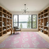 Pink Swirling Abstract Area Rug