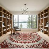 Red Mandala Persian Traditional Persian Area Rug