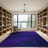 Purple Starry Night Constellation Area Rug