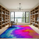 Vibrant Tie-Dye Swirl Boho Area Rug