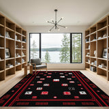 Retro Red Dice Pixel Area Rug