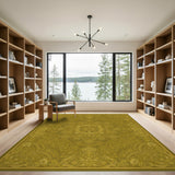 Gold Floral Medallion Area Rug