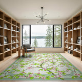 Multi-color and Patterns Pink Cherry Blossom Floral Area Rug