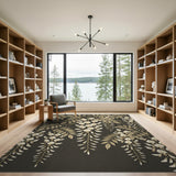 Cascading Golden Wisteria Floral Rug