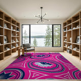 Vibrant Pink Starburst Heritage Tribal Rug