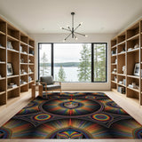 Multi-color and Patterns Vibrant Rainbow Mask Area Rug