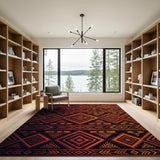 Heritage Tribal Orange Geometric Area Rug