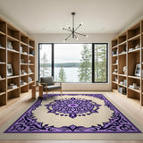 Purple Mandala Medallion Persian Rug