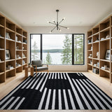 Bold Stripe Bold Black White Geometric Stripe Area Rug