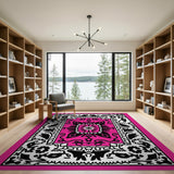 Pink Vibrant Pink Heritage Tribal Area Rug