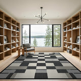 Bold Black White Geometric No. 4 Area Rug