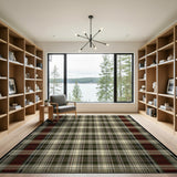 Rustic Red Green Plaid Area Rug