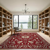 Red Persian Floral Medallion Area Rug