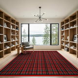 Bold Rustic Farmhouse Bold Red Black Plaid Area Rug