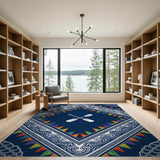Crossed Oars Multi-Color Geometric Area Rug
