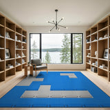 Blue Bench Blueprint Geometric Area Rug