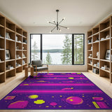 Retro Pixelated Cosmic Space Rug