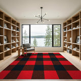 Check Red Bold Red Black Buffalo Check Area Rug