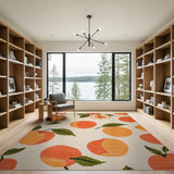 Peach Fruit Pattern Area Rug