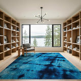 Blue Tie-Dye Shag Area Rug