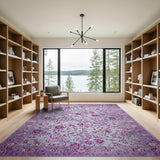Purple Floral Vine Persian Rug