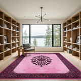 Traditional Persian Pink Persian Floral Medallion Rug