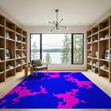 Fractal Blue Pink Abstract Area Rug