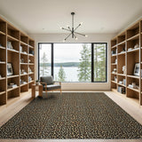 Brown and Tan Leopard Print Brown Tan Boho Area Rug