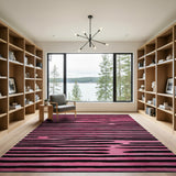 Pink Bold Pink Black Striped Area Rug