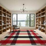 Bold Red Black Buffalo Plaid No. 2 Area Rug