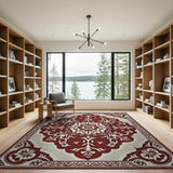 Ornate Red Medallion Persian Red Area Rug