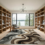 Abstract Fluid Wave Area Rug