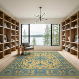Traditional Persian Blue Teal Persian Medallion Area Rug
